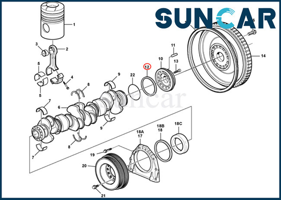 EC700B DEUTZ D16C D16E D13 এর জন্য উচ্চ-মানের পরিধান-প্রতিরোধী ক্র্যাঙ্কশ্যাফ্ট তেল সীল VOE20441481 ভলভো