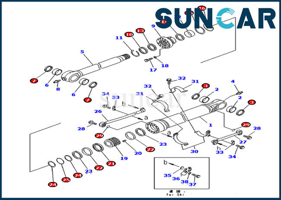 707-99-59610 সিলিন্ডার সার্ভিস কিট সিল কিট 7079959610 PC300LC-7 PC350LC-7 Komatsu মডেল যন্ত্রাংশের জন্য