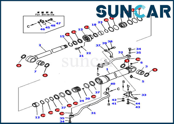 707-99-59270 বুম সিলিন্ডার সার্ভিস কিট মডেল PC300-8 Komatsu এক্সকাভেটর সীল মেরামত কিট