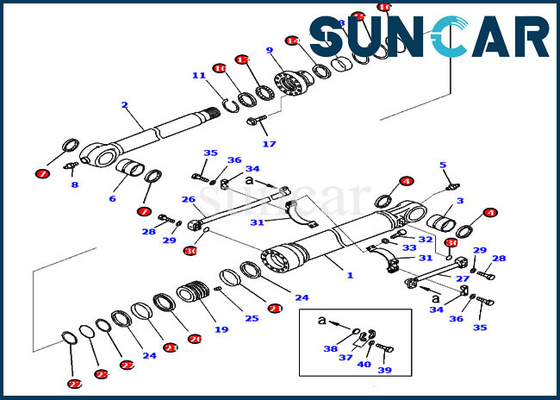 707-99-59550 বালতি সিল কিট হাইড্রোলিক সিলিন্ডার ফিট KOMATSU PC360LC-10 PC360NLC-10 প্রতিস্থাপন কিট