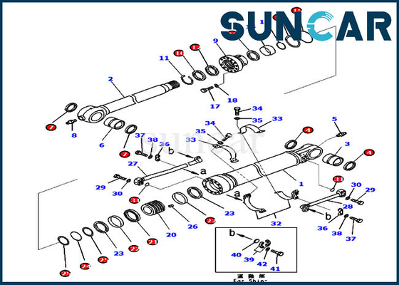 PC300-8 অভ্যন্তরীণ যন্ত্রাংশ কোমাটসু 707-99-58410 বালতি সীল মেরামত কিট 7079958410 সিলিন্ডার পরিষেবা কিট