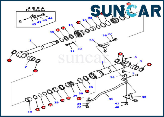 সীল মেরামত কিট 721-98-00510 PC360LC-11 PC390LC-11 Komatsu বুম সিলিন্ডার প্রতিস্থাপন সিলিং কিট