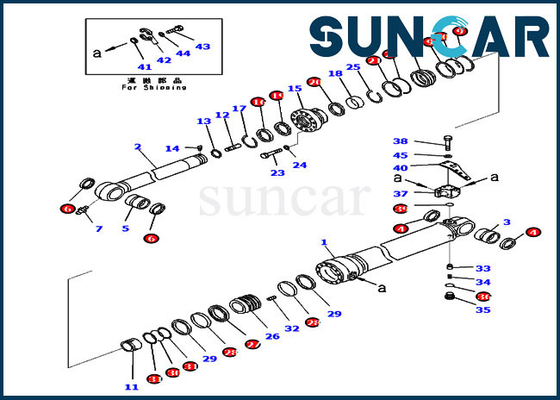 Komatsu 721-98-00520 আর্ম সিলিন্ডার সিল কিট ফিট সরঞ্জাম মডেল PC360LC-11 PC390LC-11 এক্সকাভেটর