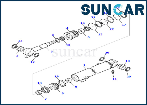 বুম সিলিন্ডার মেরামত সিল কিট 878000654 PC35R-8 Komatsu বুম সিলিন্ডার সীল মেরামত কিট জন্য