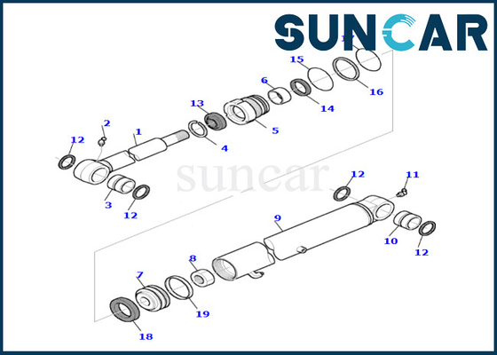 বালতি সিলিন্ডার সিল কিট 878000656 ফিট PC35R-8 Komatsu বালতি সিলিন্ডার পরিষেবা কিট