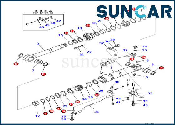 বুম সিলিন্ডার সিলিং কিট 707-99-59140 707-99-59140 PC360LC-10 PC390LL-10 এর জন্য Komatsu