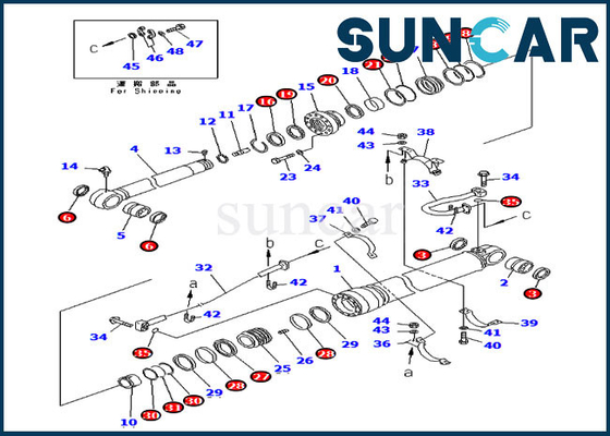 Komatsu PC300LC-6 707-99-67040 7079967040 এক্সক্যাভেটর সার্ভিস কিট আর্ম হাইড্রোলিক সিলিন্ডার