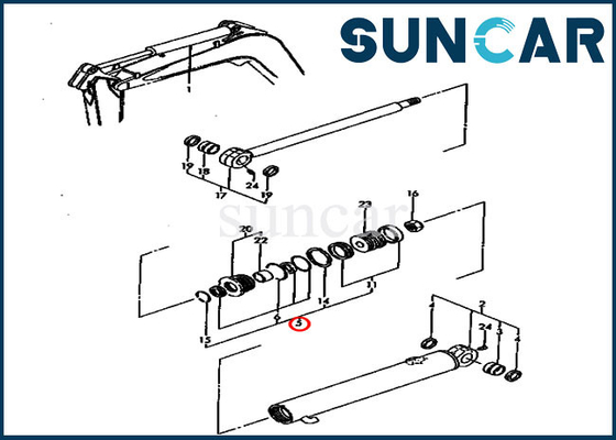 KOMATSU PC30FR-1 মডেলের জন্য YM172141-99380 YM17214199380 আর্ম সিলিন্ডার সার্ভিস কিট সিল কিট