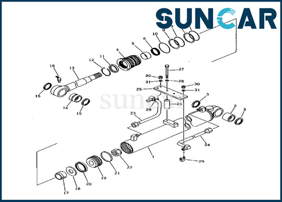 PC38UU-1 Komatsu আর্ম সিলিন্ডার সিলিং কিটের জন্য 21X-63-02020 21X6302020 আর্ম সিলিন্ডার সিল কিট