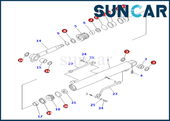 বুম সিলিন্ডার সার্ভিস কিট 707-98-25600 7079825600 PC38UU-2 Komatsu বুম সিলিন্ডার সিলিং কিটের জন্য