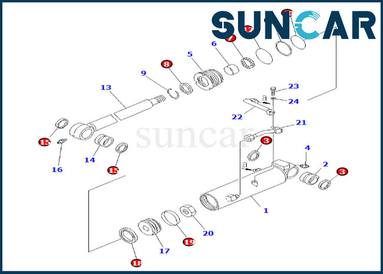 707-98-24180 7079824180 PC38UU-2 Komatsu-এর জন্য উচ্চ-মানের অফসেট সিলিন্ডার মেরামত সিল কিট