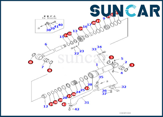 Komatsu 7079967870 707-99-67870 বুম সিলিন্ডার মেরামত সিল কিট PC400LC-8 PC400-8 PC400-8R ফিট করে