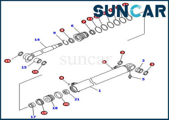 707-98-24330 7079824330 বুম সিলিন্ডার সিল কিট ফিট PC35MR-3 PC30MR-2 Komatsu ভারী সরঞ্জাম