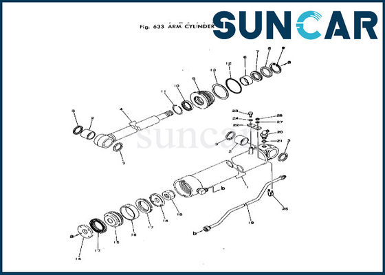 আর্ম সিলিন্ডার সিল কিট 20T-63-66103 20T6366103 ফিট PC40-1 PC40-2 Komatsu আর্ম সিলিন্ডার সার্ভিস কিট