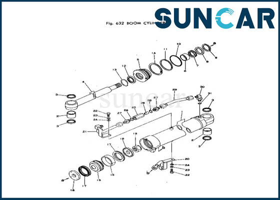 PC40-1 বুম সিলিন্ডার সার্ভিস কিটের জন্য 20T-63-56101 20T6356101 বুম সিলিন্ডার সিলিং কিট কোমাটসু
