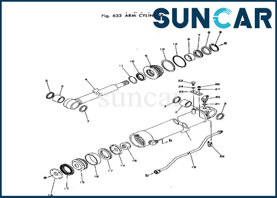 20T-63-66103 20T6366103 আর্ম সিলিন্ডার সিলিং কিট Komatsu ফিট PC40-1 PC40-2 আর্ম সিলিন্ডার মেরামত কিট