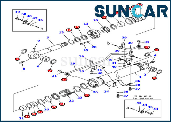 707-99-67300 7079967300 PC450LC-6 PC450-6 বিদেশী সংস্করণ Komatsu এর জন্য বুম সিলিন্ডার পরিষেবা কিট