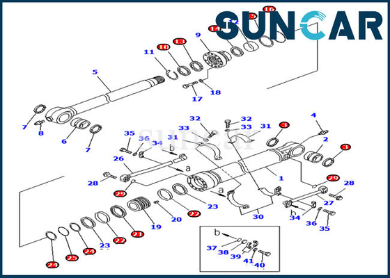 খননকারী বালতি সীল মেরামত কিট 707-99-67310 PC400-6 PC450-6 Komatsu সিলিন্ডার কিট 7079967310