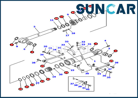 707-99-67315 7079967315 বালতি সিলিন্ডার সিল কিট ফিট করে Komatsu PC400LC-7 PC400-6C PC400-7 পরিষেবা কিট