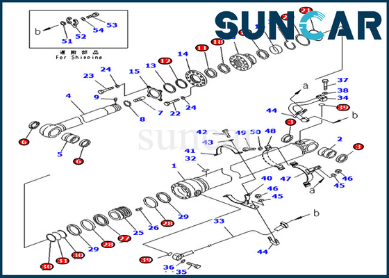 আর্ম সিলিন্ডার সার্ভিস কিট 707-99-76140 বালতি সিলিং কিট 7079976140 ফিট মডেল Komatsu PC400LC-7 PC400-7