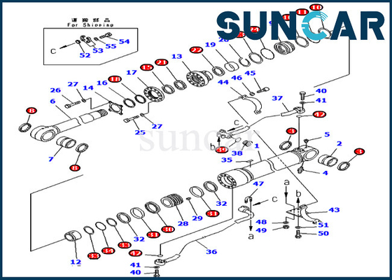 707-99-65210 PC400-7 PC400LC-7 এক্সকাভেটর প্রতিস্থাপন পরিষেবা অংশগুলির জন্য কোমাটসু বুম সীল মেরামত কিট