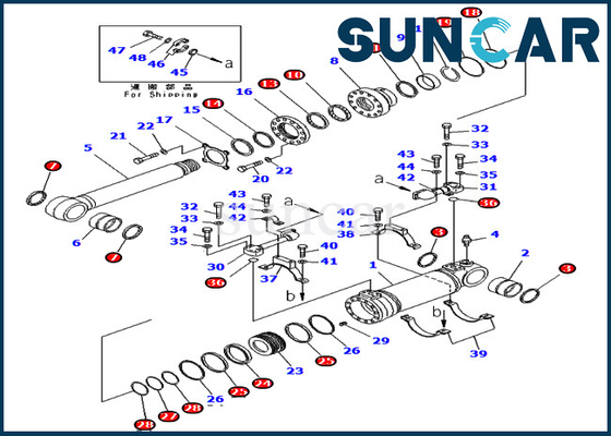লোডার PC400-7 PC400LC-7 Komatsu সরঞ্জামের জন্য নীচের ডাম্প 707-99-47820 সিলিং কিট হাইড্রোলিক সিলিন্ডার