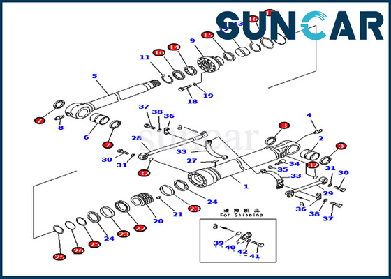 707-99-66260 বালতি পরিষেবা কিট PC400-7 PC400LC-7 সিলিন্ডার কোমাটসু হাইড্রোলিক তেল সিল কিটের জন্য ফিট করে
