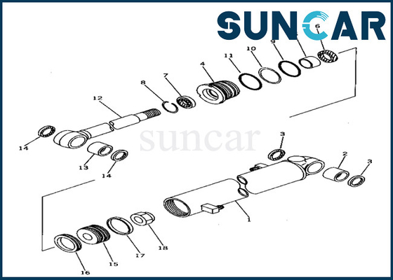 আর্ম সিলিন্ডার সিল কিট 20T-63-02070 20T6302070 Komatsu PC40-6 আর্ম সিলিন্ডার সিলিং কিটের জন্য