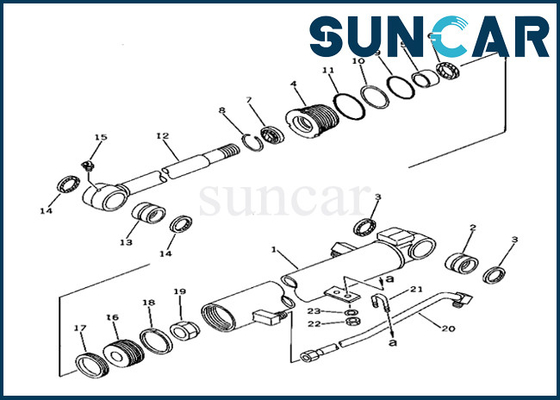 বালতি সিলিন্ডার সিলিং কিট কোমাটসু 20T-63-02080 20T6302080 বালতি সিলিন্ডার মেরামত কিট PC40-6 ফিট করে