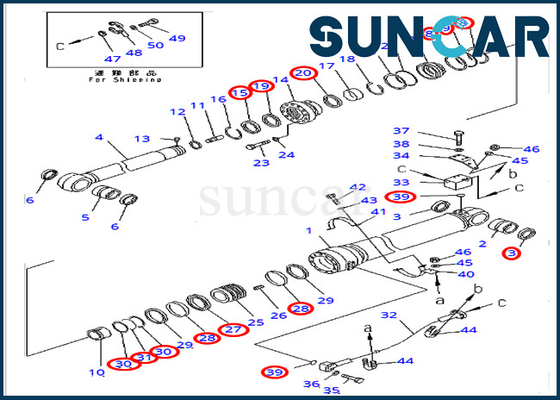 707-99-69740 আর্ম সিলিন্ডার সীল মেরামতের কিট ফিট করে Komatsu PC400-7 এক্সকাভেটর হাইড্রোলিক অয়েল সিল কিট