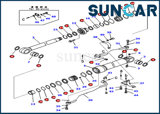সীল কিট 707-99-67871 7079967871 PC450-8R PC400LC-8 Komatsu এর জন্য বুম হাইড্রোলিক সিলিন্ডার মেরামত কিট