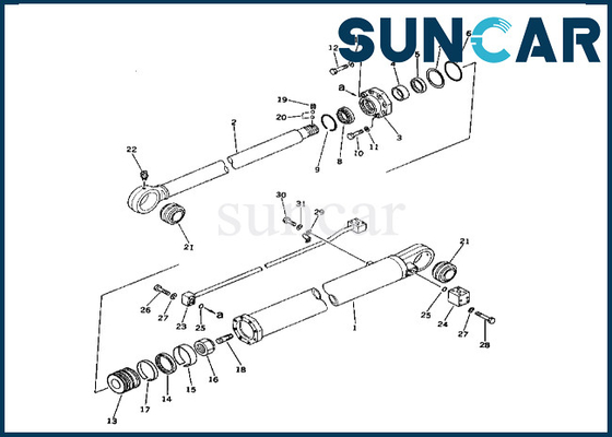 আর্ম সিলিন্ডার সিল কিট 208-63-66100 2086366100 Komatsu PC400-1 PC400LC-1 আর্ম সিলিন্ডার মেরামত কিটের জন্য