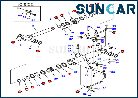 707-99-75910 হাইড্রোলিক সিলিন্ডার কোমাটসু PC450-8 PC550LC-8 PC400LC-8 পরিষেবা অংশগুলির জন্য বালতি সিল কিট