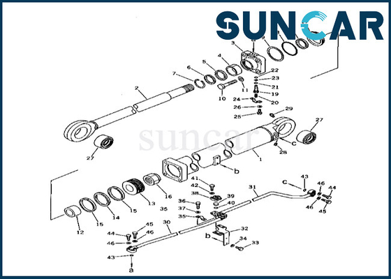 বুম সিলিন্ডার সিল কিট 2086355300 208-63-55300 কোমাটসু PC400-1 PC400LC-1 বুম সিলিন্ডার সিলিং কিটের জন্য