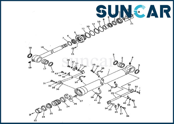 208-63-72100 2086372100 PC400-3 PC400LC-3 বুম সিলিন্ডার সিলিং কিট Komatsu জন্য বুম সিলিন্ডার সিল কিট