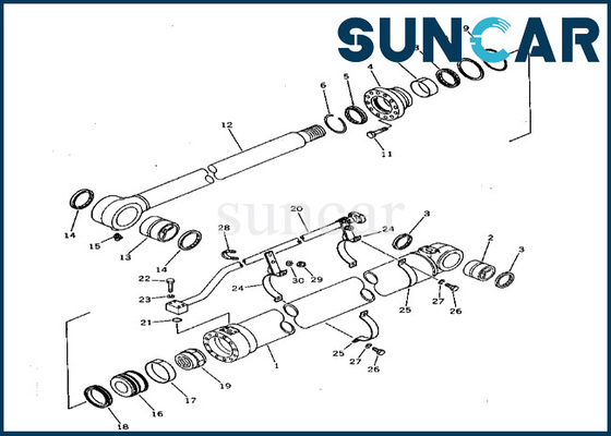 208-63-74100 2086374100 বালতি সিলিন্ডার সিল কিট Komatsu ফিট PC400-3 PC400LC-3 বালতি সিলিন্ডার মেরামত কিট