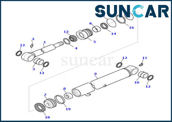 878000540 কোমাটসু বালতি সিলিন্ডার সিল কিট PC45R-8 এর জন্য উচ্চ-মানের বালতি সিলিন্ডার মেরামত কিট