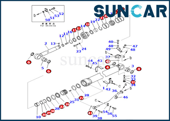 আর্ম সিলিন্ডার সিলিং কিট 721-98-00140 7219800140 PC490LC-11 PC490-11 এর জন্য আর্ম সিলিন্ডার সিলিং কিট Komatsu