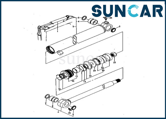 আর্ম সিলিন্ডার সিল কিট Komatsu YM172151-72020 YM17215172020 PC50FR-1 আর্ম সিলিন্ডার সিলিং কিটের জন্য