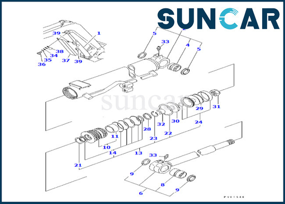 PC50FR-1 PC50FR-2 এর জন্য বুম সিলিন্ডার মেরামত কিট বুম সিলিন্ডার সিল কিট YM172165-72640 YM17216572640 Komatsu