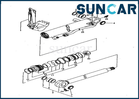 YM172157-99420 বালতি সিলিন্ডার সিল কিট YM17215799420 PC50FR-1 এর জন্য বালতি সিলিন্ডার পরিষেবা কিট কোমাটসু