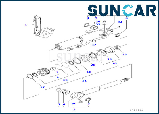 YM172976-72360 YM17297672360 PC50FR-1 PC50FR-2 এর জন্য বালতি সিলিন্ডার সিল মেরামতের কিট কোমাটসু
