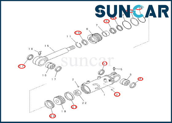 PC57-7 ব্লেড সিলিন্ডার সীল মেরামত কিটের জন্য Komatsu ব্লেড সিলিন্ডার সীল কিট 707-99-33420 7079933420