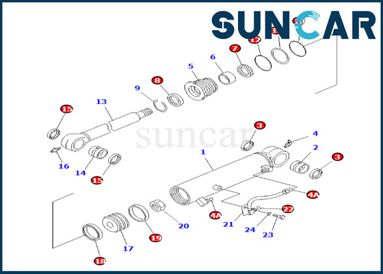 Komatsu 707-98-29700 7079829700 অফসেট সিলিন্ডার সিল কিট ফিট PC58UU-3 অফসেট সিলিন্ডার সিলিং কিট