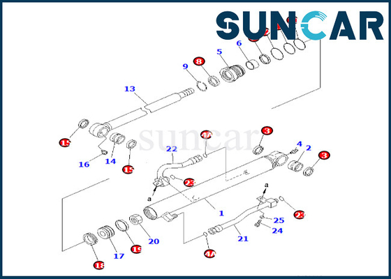 707-98-25960 7079825960 PC58UU-3 Komatsu বালতি সিলিন্ডার সিলিং কিটের জন্য বালতি সিলিন্ডার সিল কিট