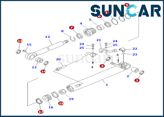 707-98-26120 7079826120 বালতি সিলিন্ডার সিল কিট ফিট PC50UG-2 Komatsu বালতি সিলিন্ডার মেরামত কিট