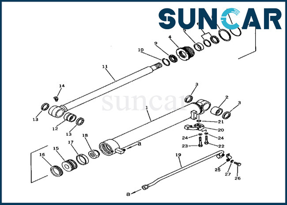 2016366100 201-63-66100 PC60-3 আর্ম সিলিন্ডার সীল মেরামত কিটের জন্য কোমাটসু আর্ম সিলিন্ডার সিল কিট