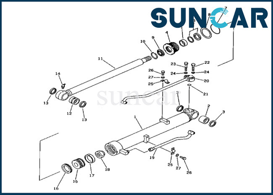 201-63-56100 2016356100 বুম সিলিন্ডার সিল কিট ফিট PC60-3 Komatsu বুম সিলিন্ডার সিলিং কিট