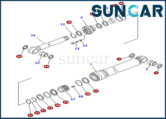 707-99-68500 7079968500 পরিষেবা কিট অফসেট সিলিন্ডার কোমাটসু PC400LC-6Z মডেল এক্সকাভেটর সিল কিটের জন্য ফিট করে