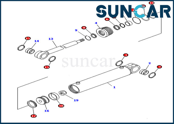 পাইপ লুপার মেরামত সিল কিটস 707-99-43410 মডেল PC400LC-6Z Komatsu হাইড্রোলিক সিলিন্ডার কিটস